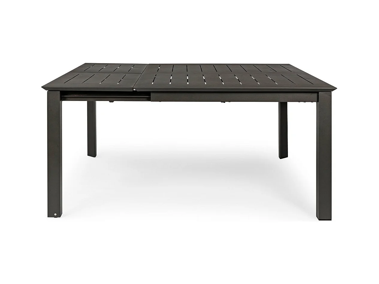 Stół rozkładany aluminium antracyt 160×110 cm - 160×160 cm - KONNOR