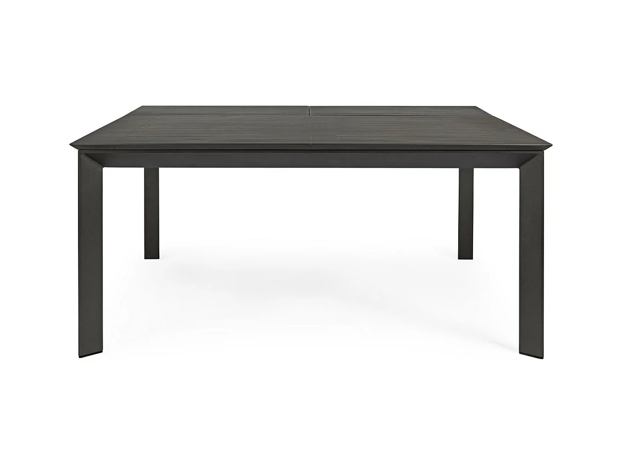 Stół rozkładany aluminium antracyt 160×110 cm - 160×160 cm - KONNOR