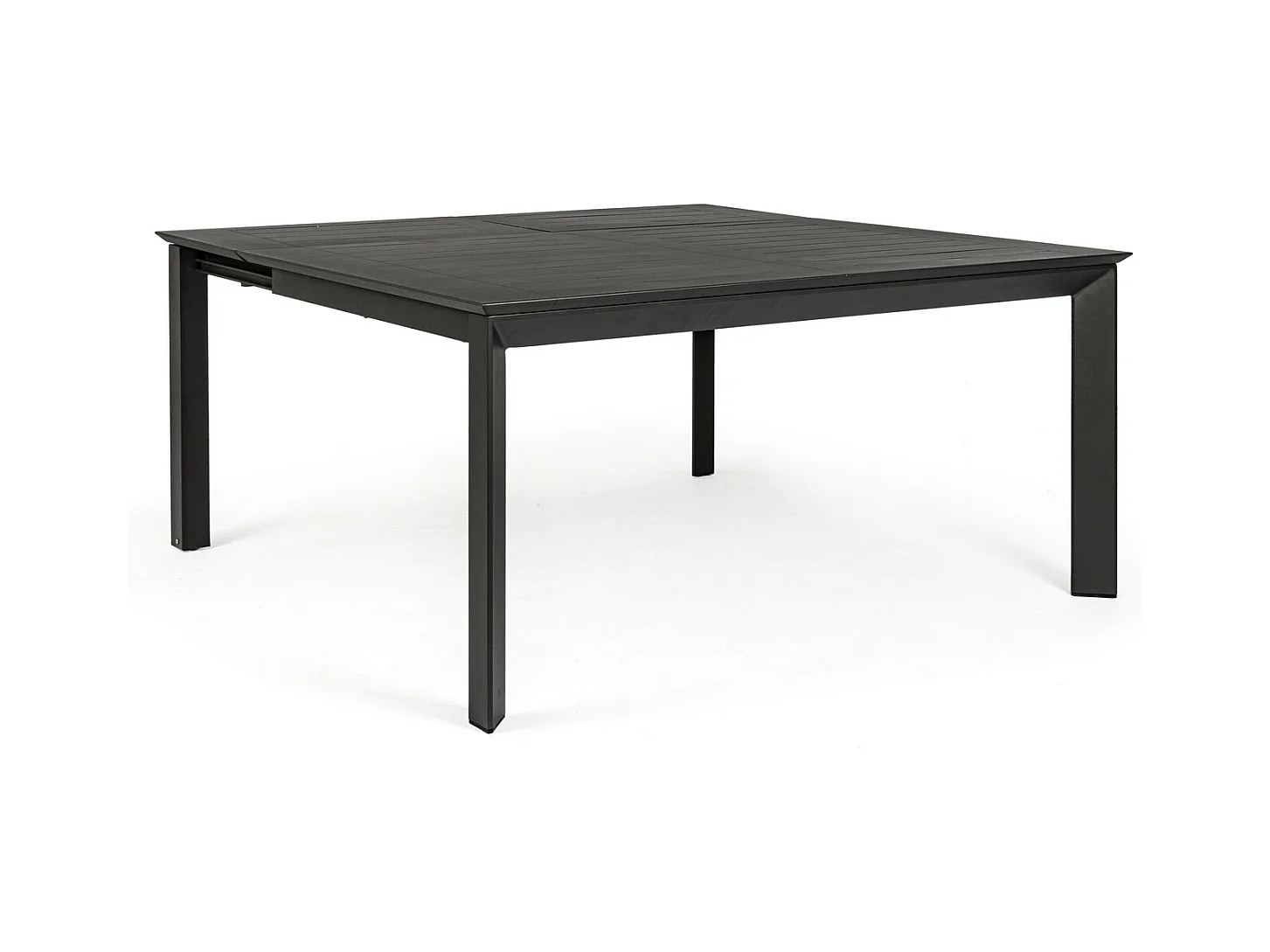 Table à rallonge en aluminium anthracite 160×110 cm - 160×160 cm - KONNOR