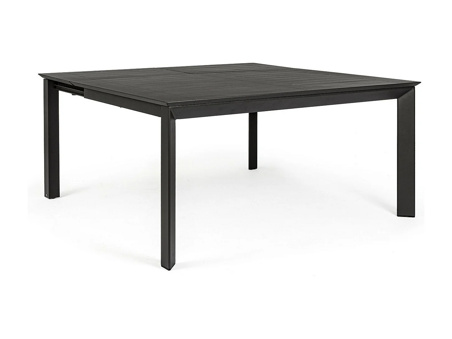 Table à rallonge en aluminium anthracite 160×110 cm - 160×160 cm - KONNOR