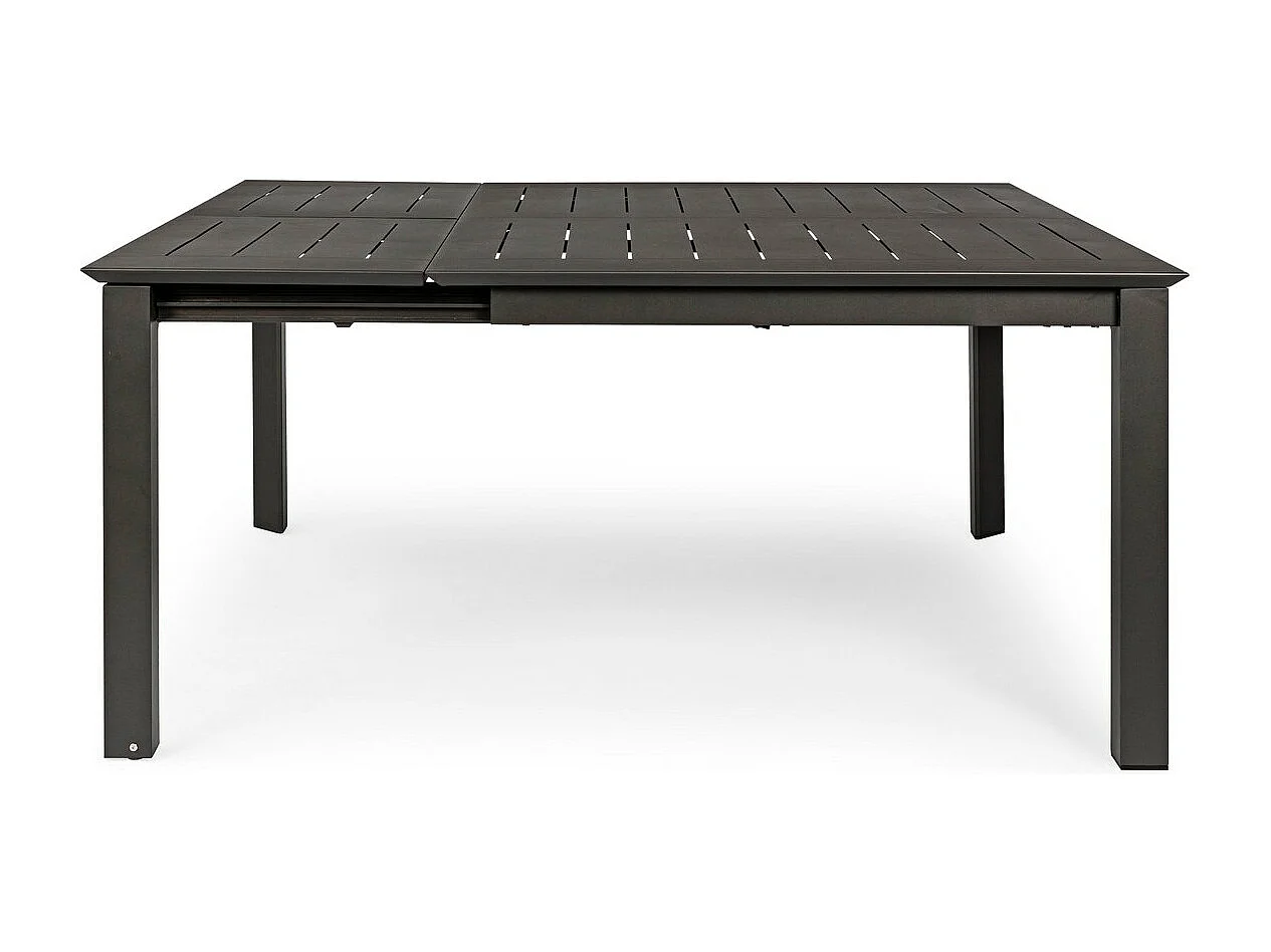 Table à rallonge en aluminium anthracite 160×110 cm - 160×160 cm - KONNOR