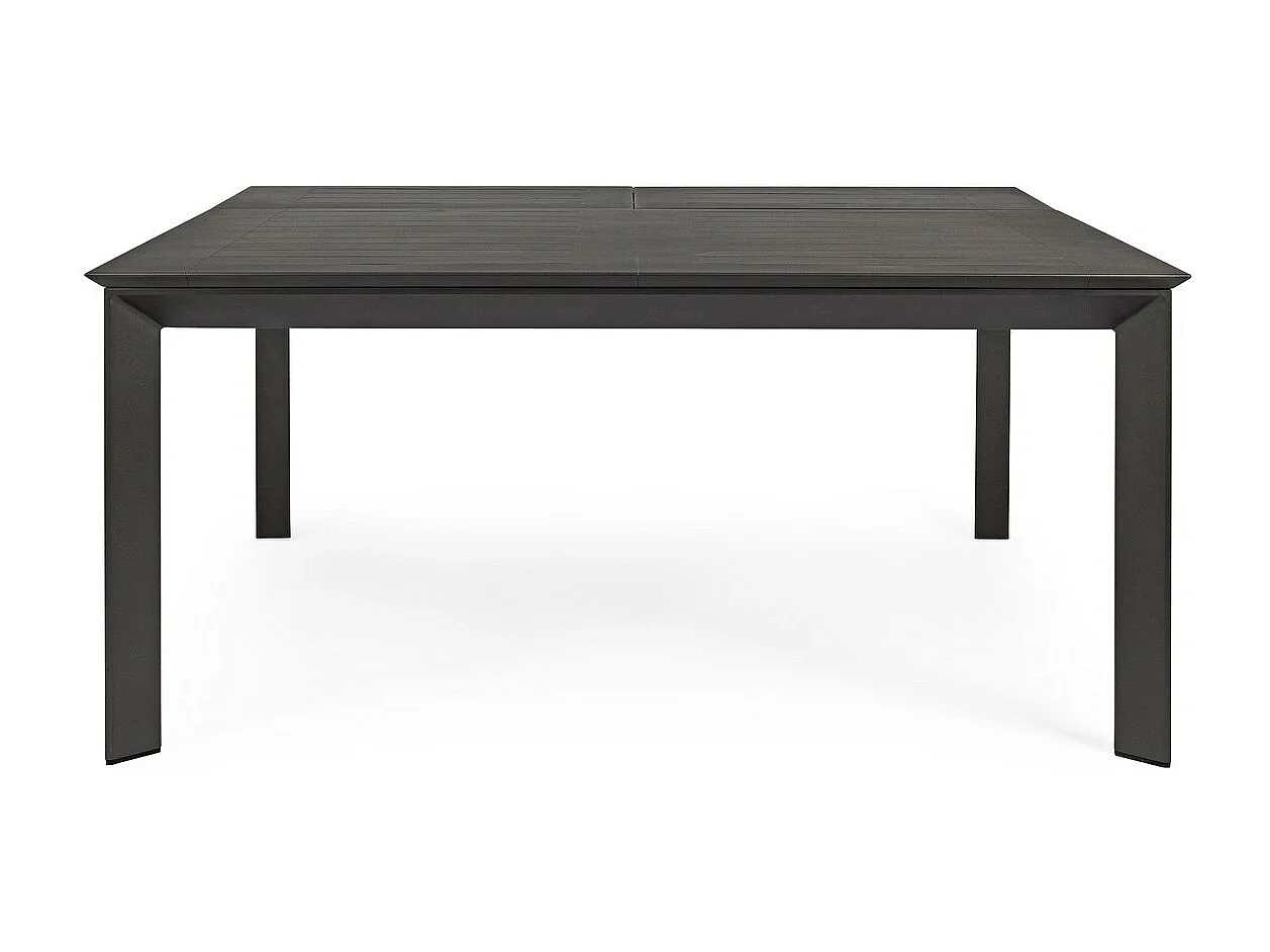 Table à rallonge en aluminium anthracite 160×110 cm - 160×160 cm - KONNOR