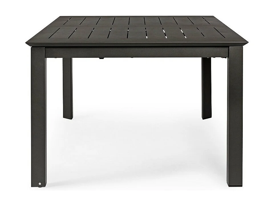 Table à rallonge en aluminium anthracite 160×110 cm - 160×160 cm - KONNOR