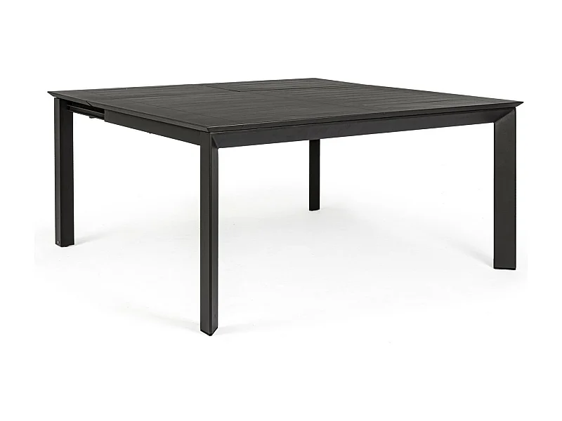 Table à rallonge en aluminium anthracite 160×110 cm - 160×160 cm - KONNOR