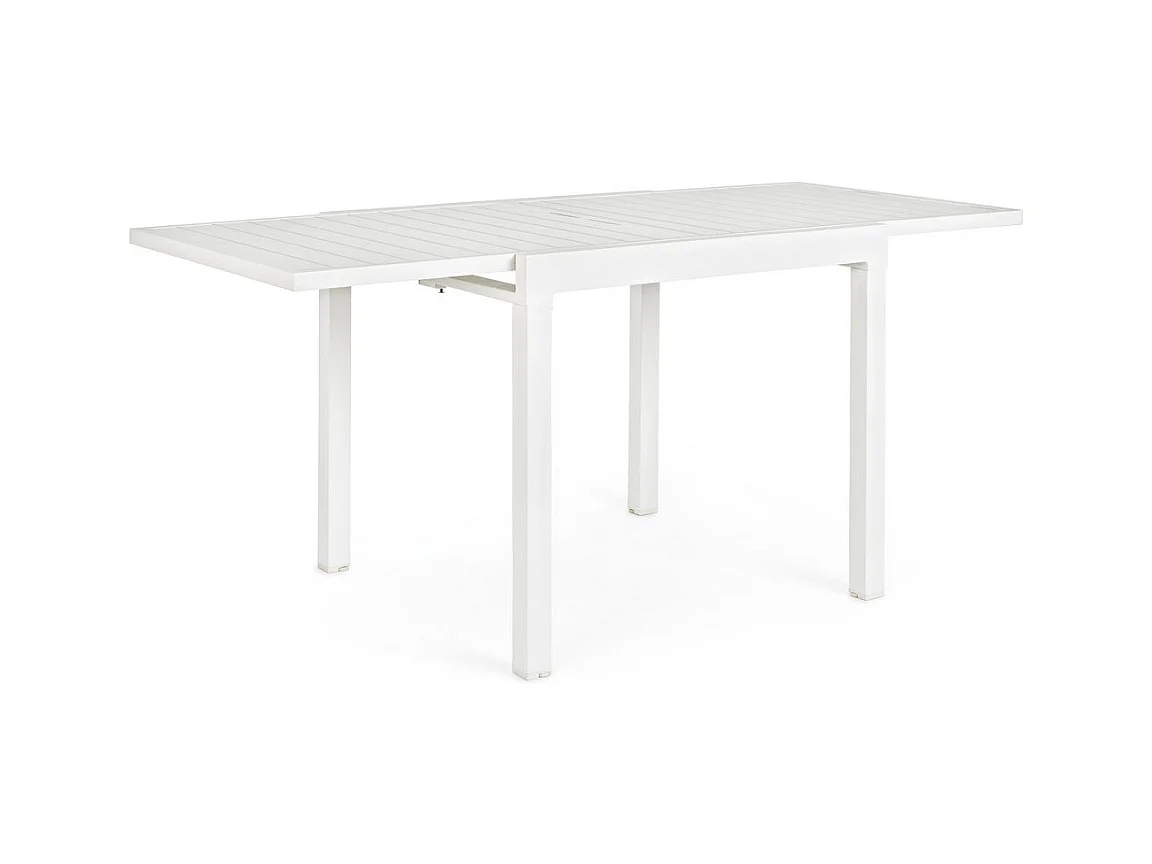 Table à rallonge en aluminium blanc 83x80 cm - 166x80 cm - PELAGIUS