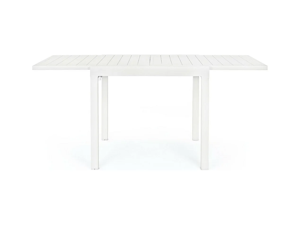 Ausziehbarer Aluminiumtisch weiß 83x80 cm - 166x80 cm - PELAGIUS
