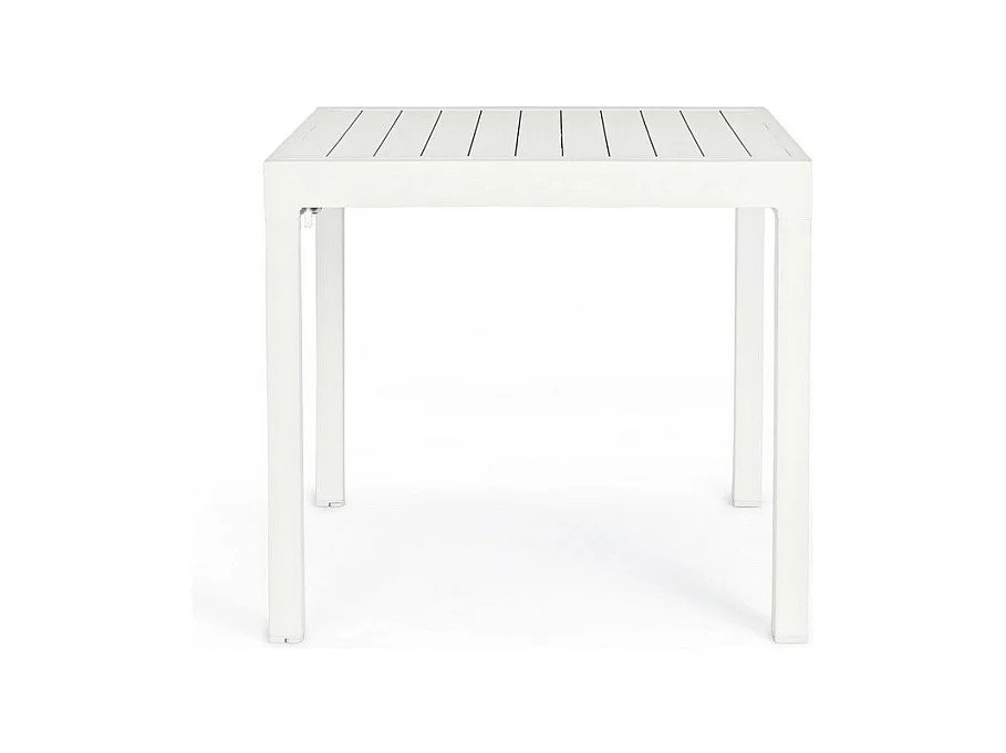 Ausziehbarer Aluminiumtisch weiß 83x80 cm - 166x80 cm - PELAGIUS