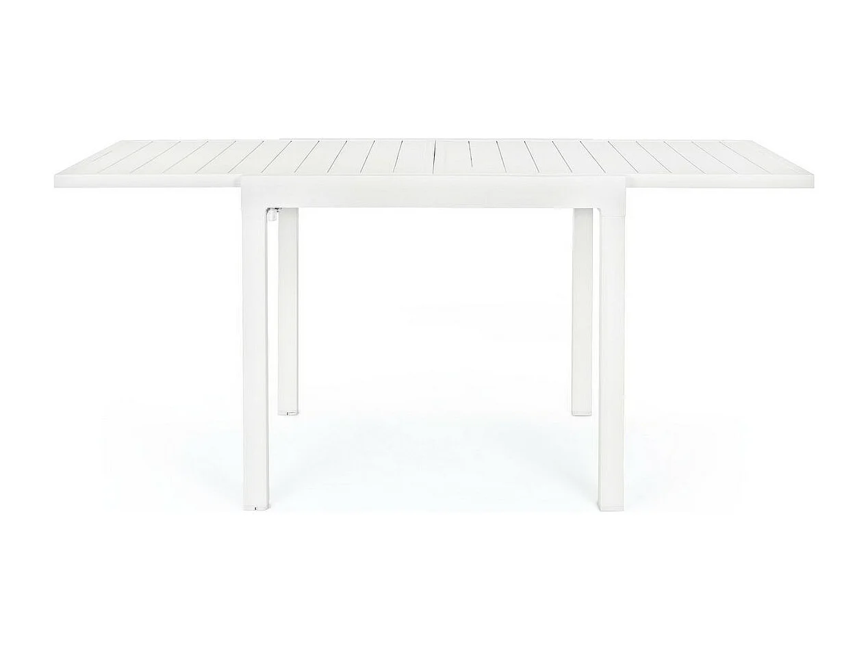 Table à rallonge en aluminium blanc 83x80 cm - 166x80 cm - PELAGIUS