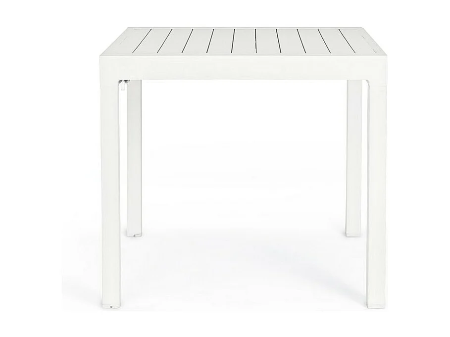 Table à rallonge en aluminium blanc 83x80 cm - 166x80 cm - PELAGIUS