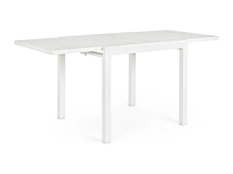 Table à rallonge en aluminium blanc 83x80 cm - 166x80 cm - PELAGIUS
