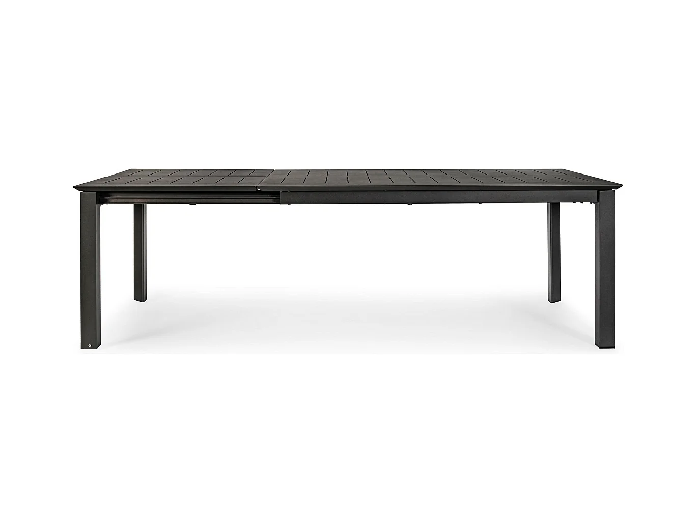 Table à rallonge en aluminium anthracite 160×100 cm - 240×100 cm - KONNOR