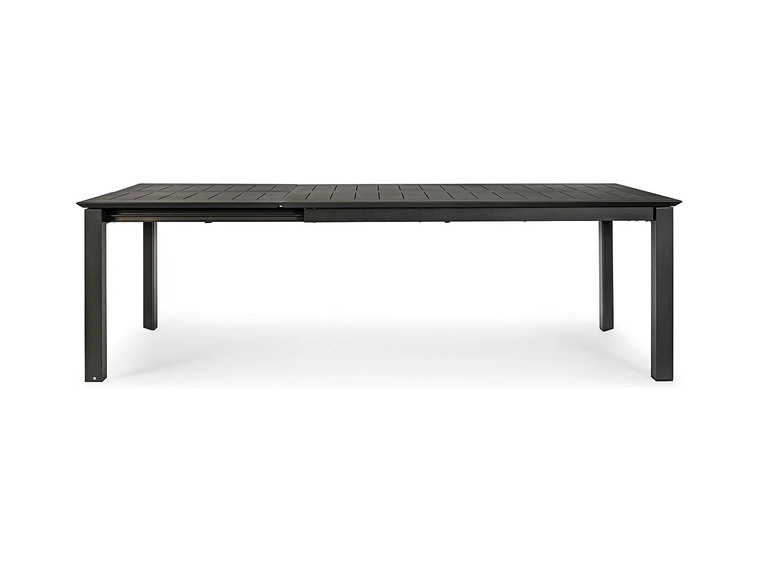 Table à rallonge en aluminium anthracite 160×100 cm - 240×100 cm - KONNOR