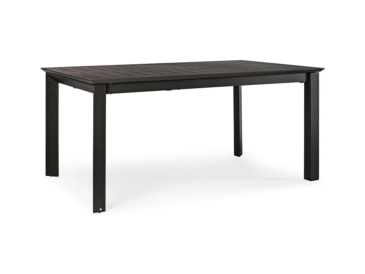 Table à rallonge en aluminium anthracite 160×100 cm - 240×100 cm - KONNOR