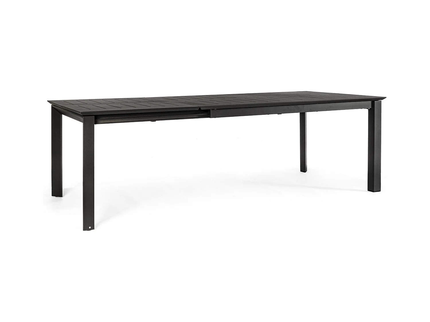 Table à rallonge en aluminium anthracite 160×100 cm - 240×100 cm - KONNOR