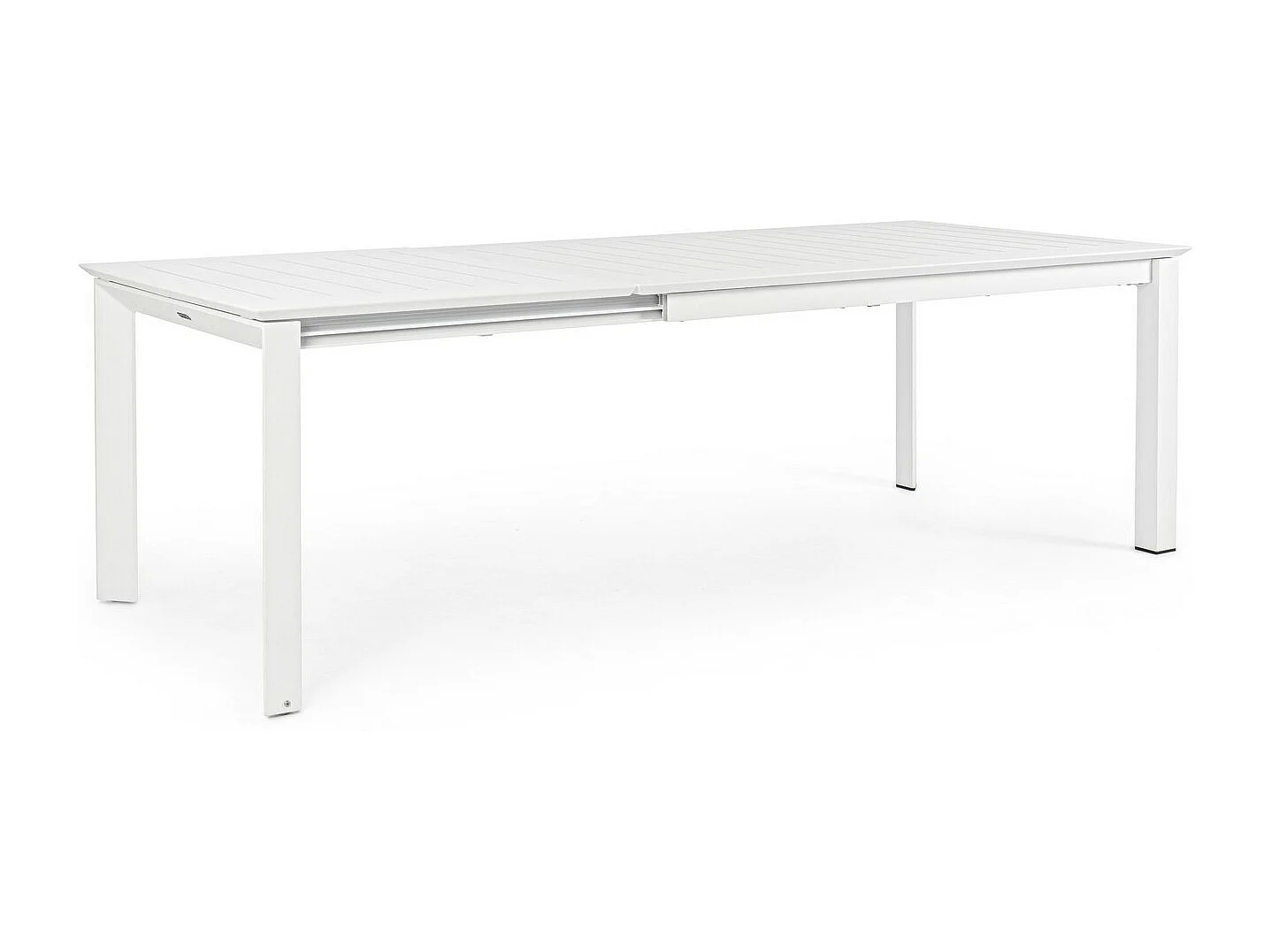 Table à rallonge en aluminium blanc 160×100 cm - 240×100 cm - KONNOR