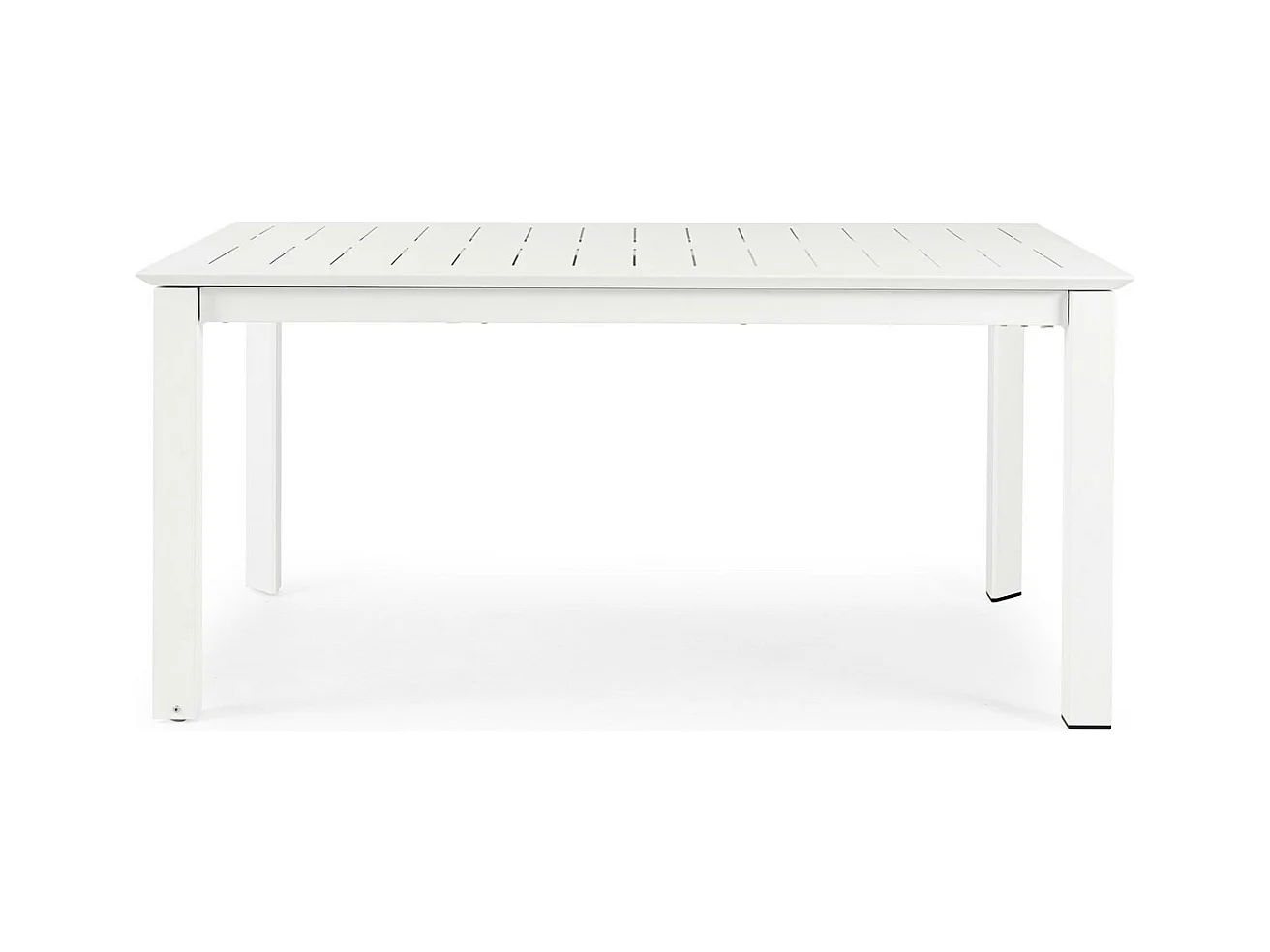 Table à rallonge en aluminium blanc 160×100 cm - 240×100 cm - KONNOR