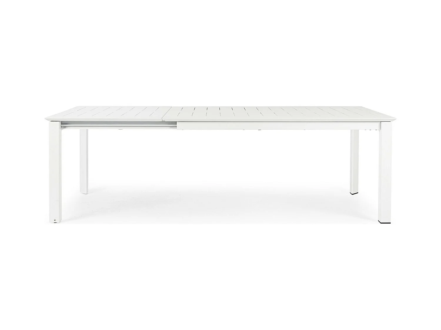 Table à rallonge en aluminium blanc 160×100 cm - 240×100 cm - KONNOR