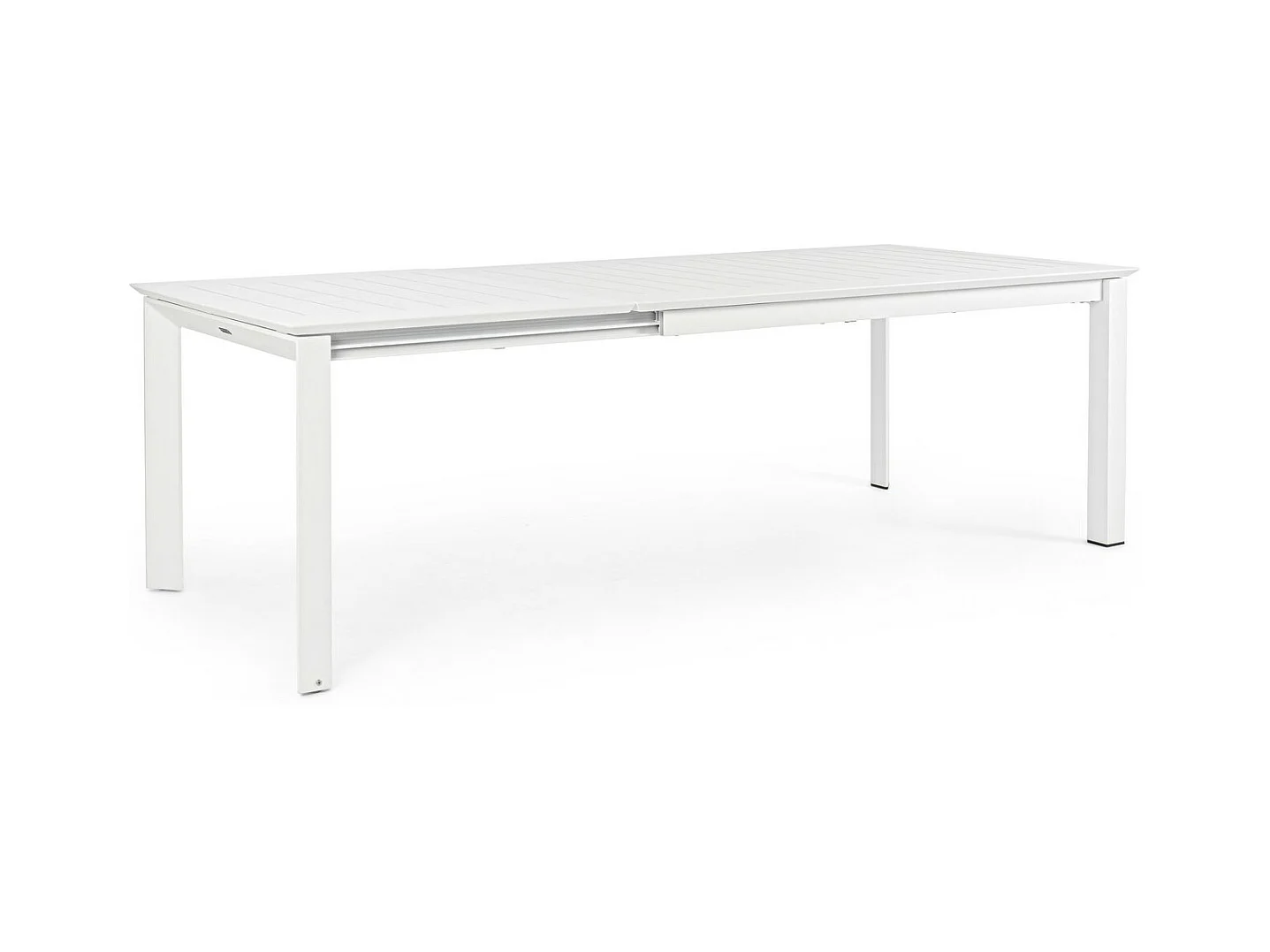 Table à rallonge en aluminium blanc 160×100 cm - 240×100 cm - KONNOR