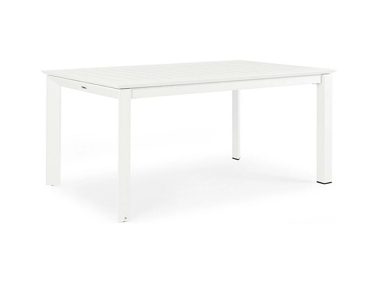 Ausziehbarer Aluminiumtisch weiß 160×100 cm - 240×100 cm - KONNOR
