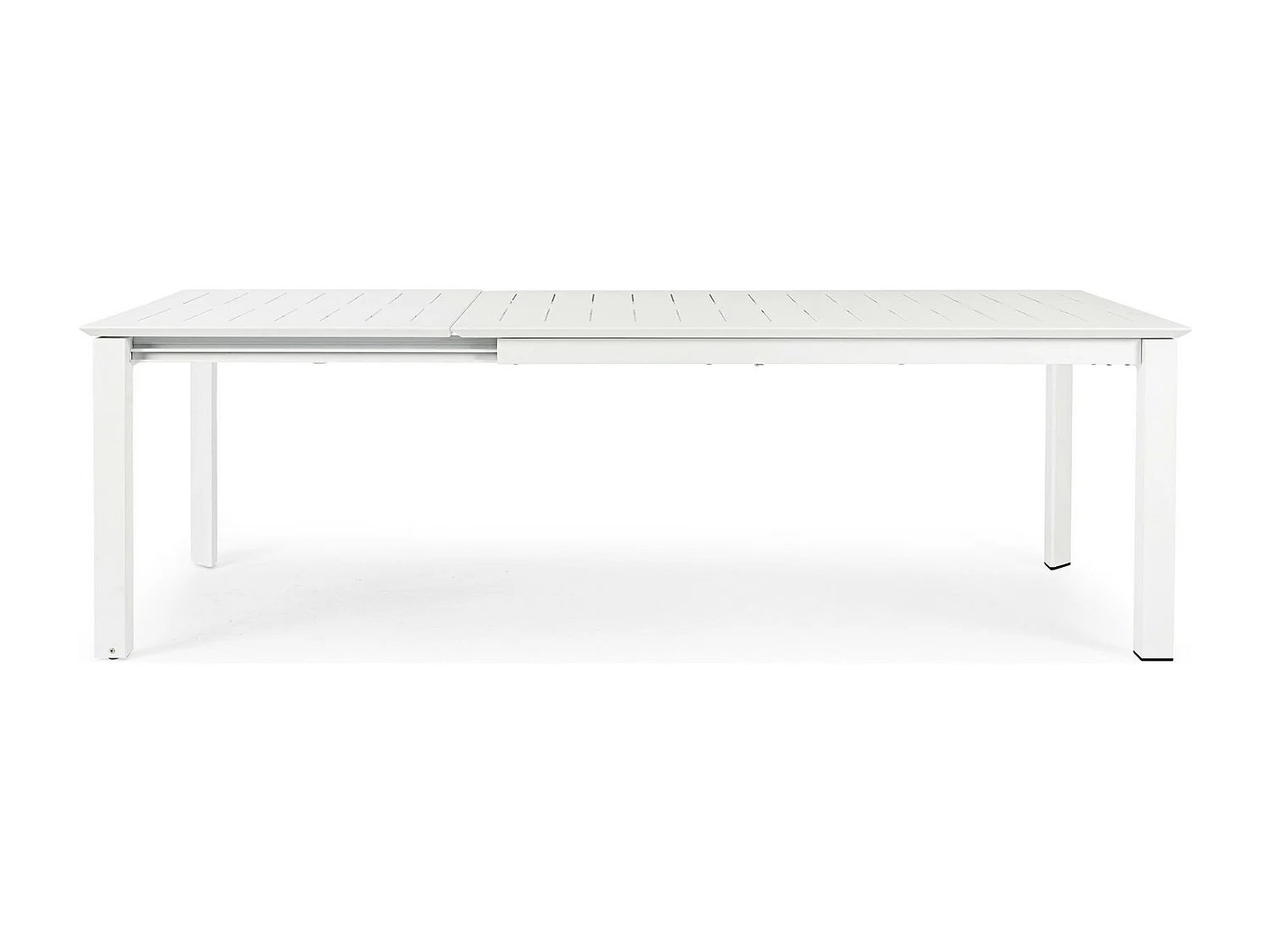Table à rallonge en aluminium blanc 160×100 cm - 240×100 cm - KONNOR