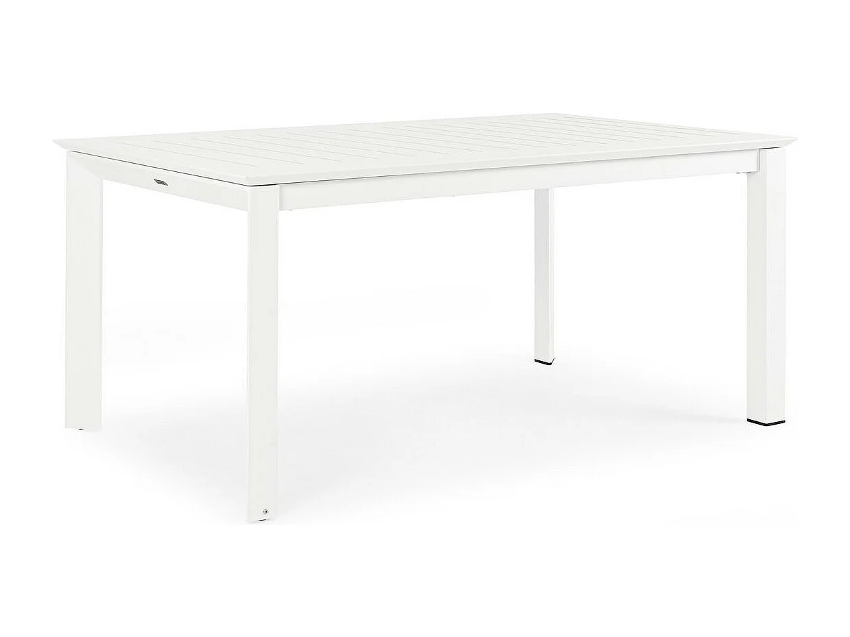 Table à rallonge en aluminium blanc 160×100 cm - 240×100 cm - KONNOR