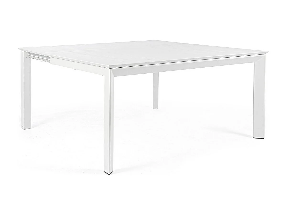 Tavolo allungabile in alluminio bianco 160×110 cm - 160×160 cm - KONNOR