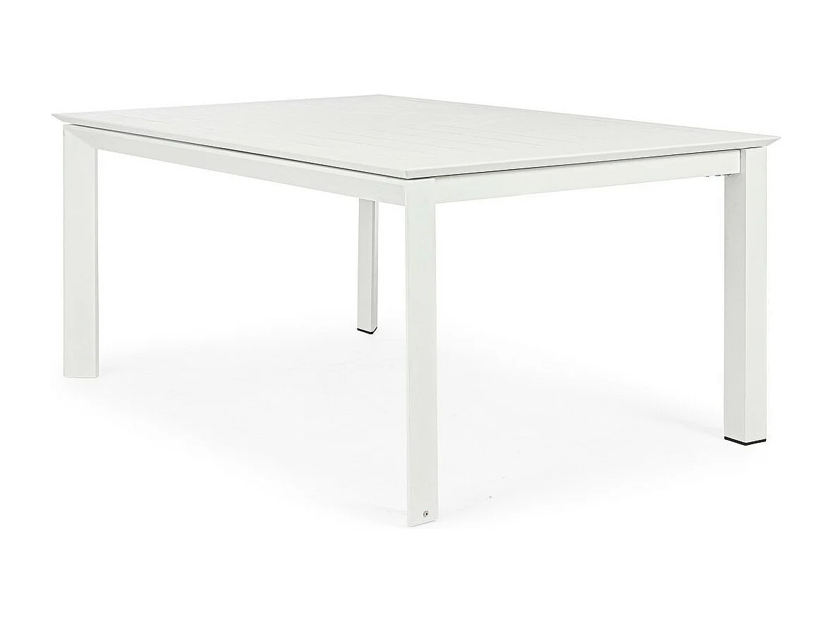 Tavolo allungabile in alluminio bianco 160×110 cm - 160×160 cm - KONNOR