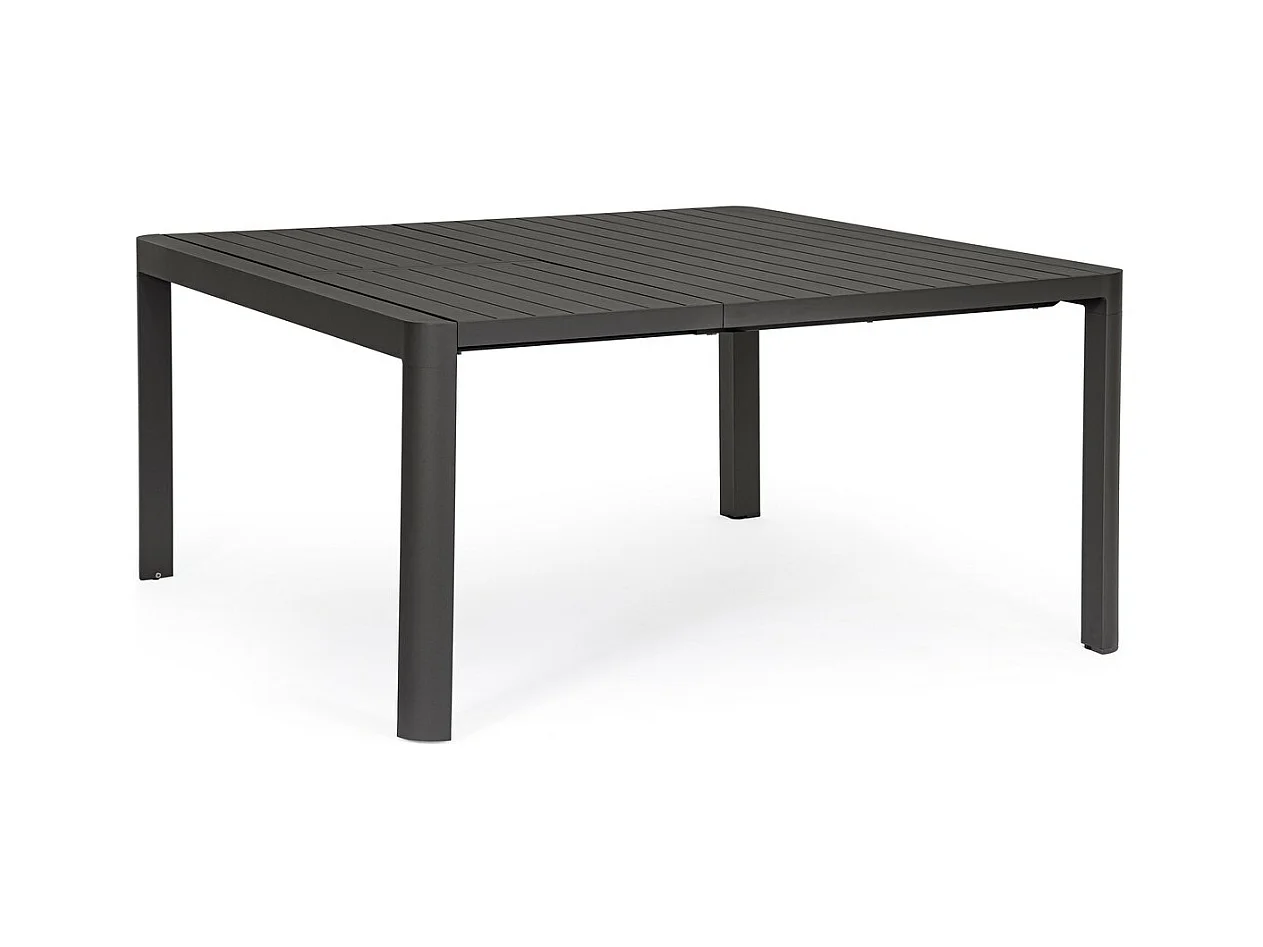 Table à rallonge en aluminium anthracite 149×97 cm - 149×149 cm - KIPLIN