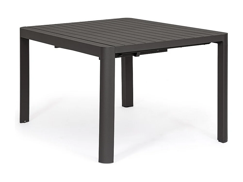 Table à rallonge en aluminium anthracite 149×97 cm - 149×149 cm - KIPLIN