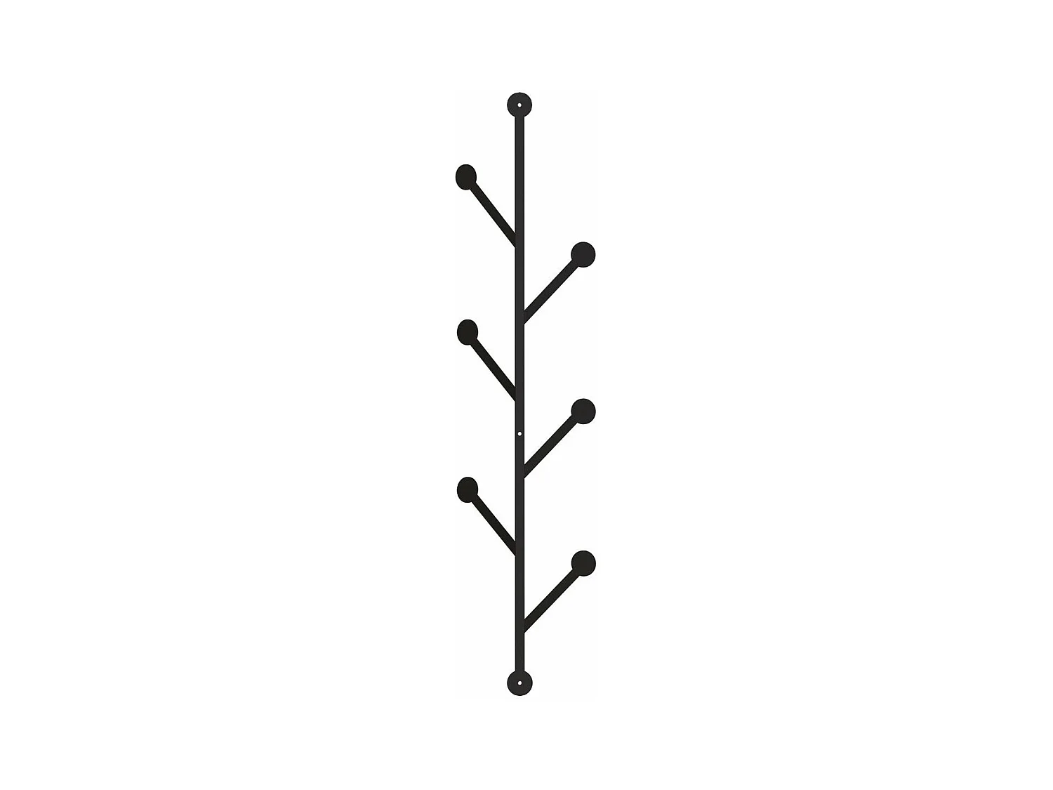 Porte manteau mural vertical 6 patères en métal noir H94 cm - PONPON
