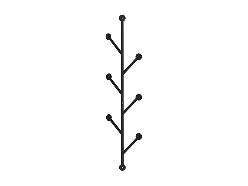 Porte manteau mural vertical 6 patères en métal noir H94 cm - PONPON