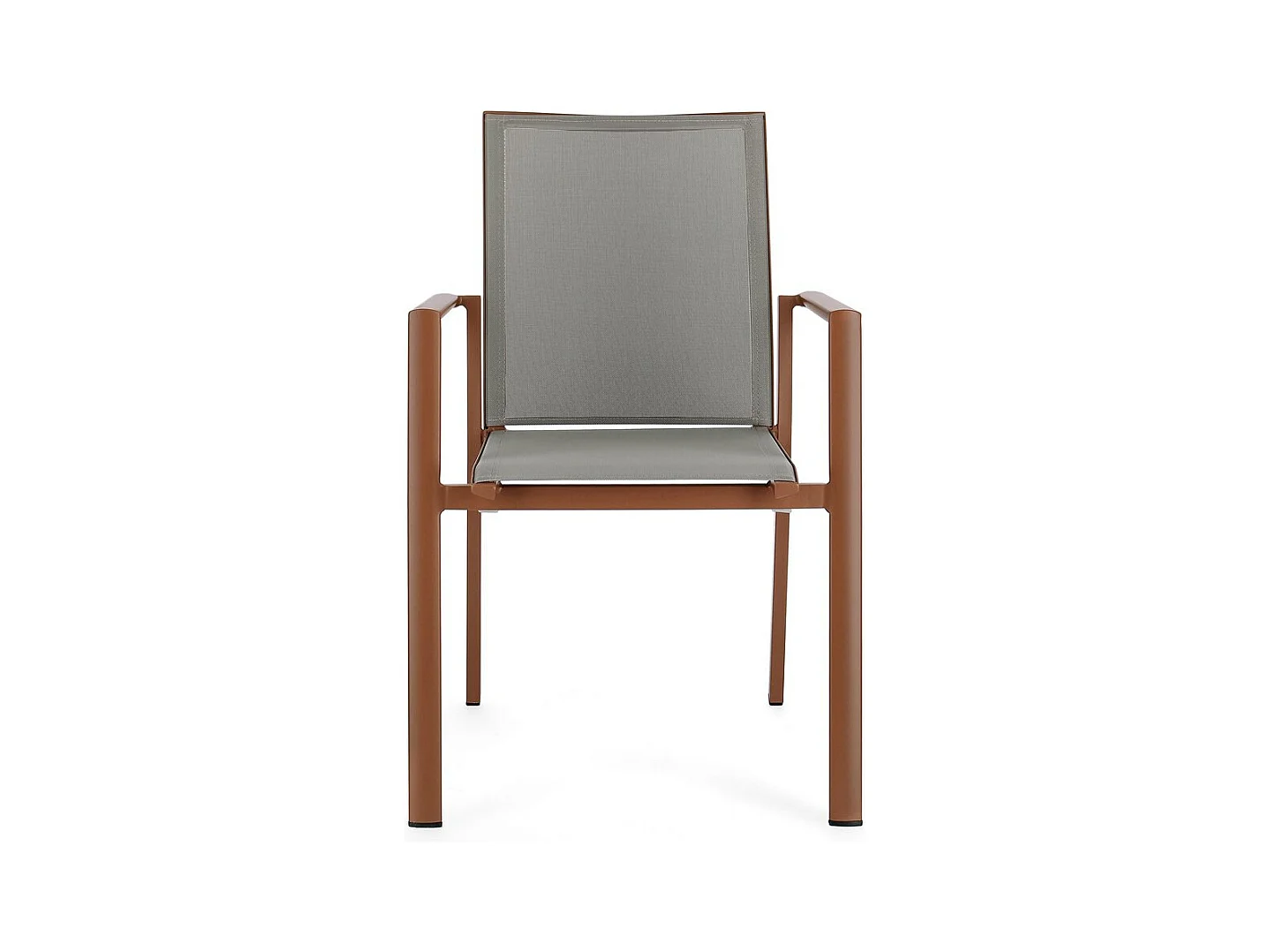 Set van 4 textilene en terracotta aluminium stoelen - KONNOR