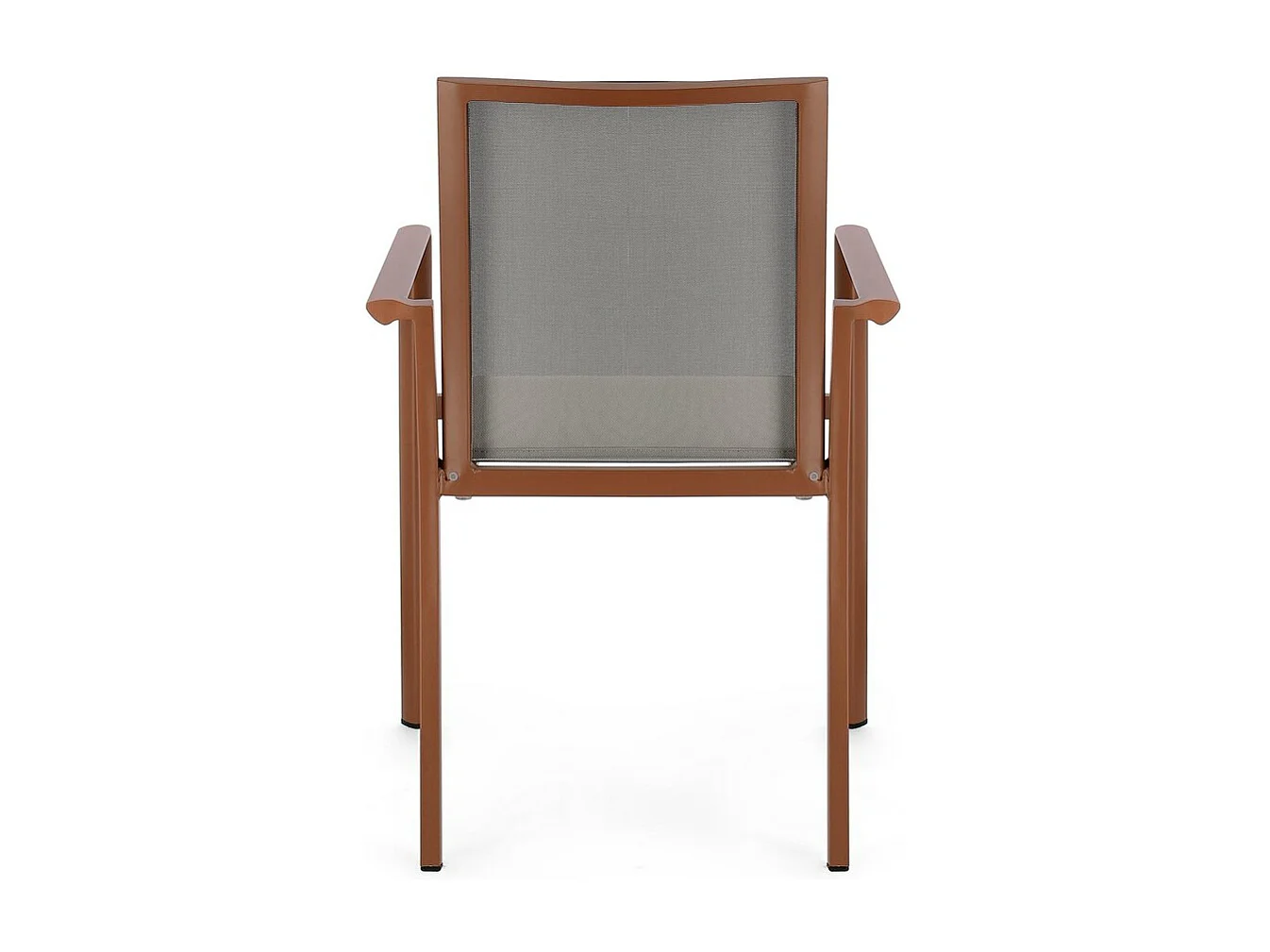 Set van 4 textilene en terracotta aluminium stoelen - KONNOR