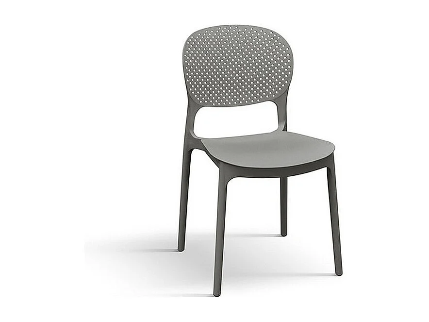 Set van 4 grijze stoelen van polypropyleen - ALICANTE