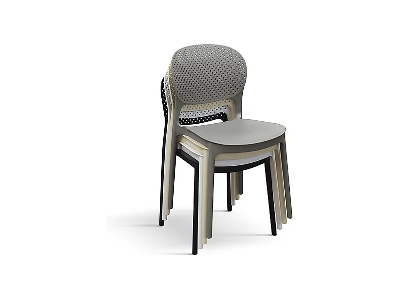 Set van 4 grijze stoelen van polypropyleen - ALICANTE