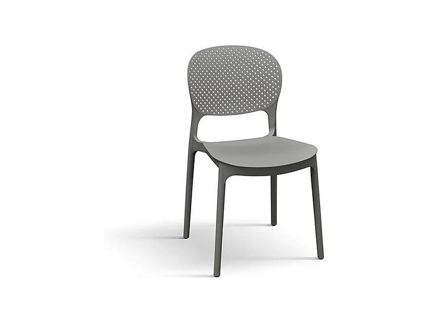 Lot de 4 chaises en polypropylène gris - ALICANTE