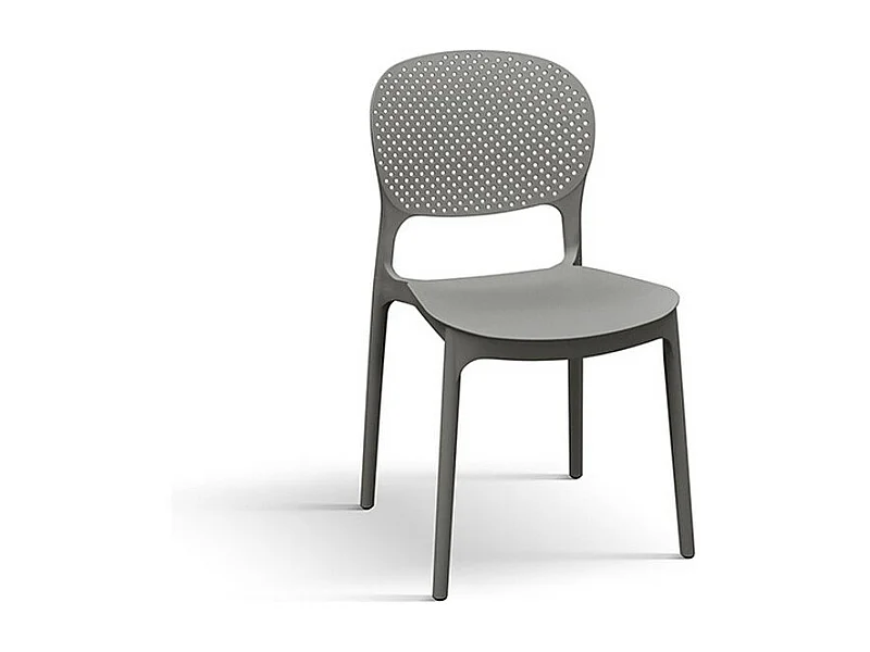 Lot de 4 chaises en polypropylène gris - ALICANTE