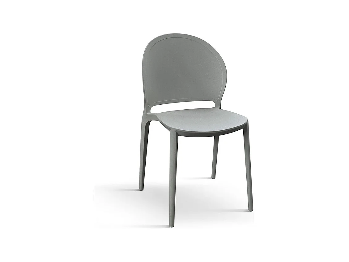 Lot de 4 chaises en polypropylène gris - MARBELLA