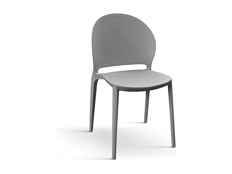 Lot de 4 chaises en polypropylène gris - MARBELLA