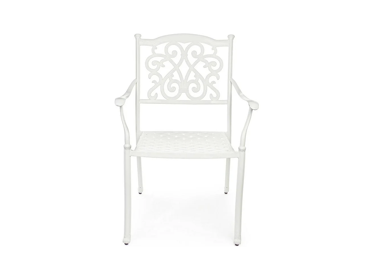 Juego de 4 sillas de aluminio blanco con reposabrazos - IVREA