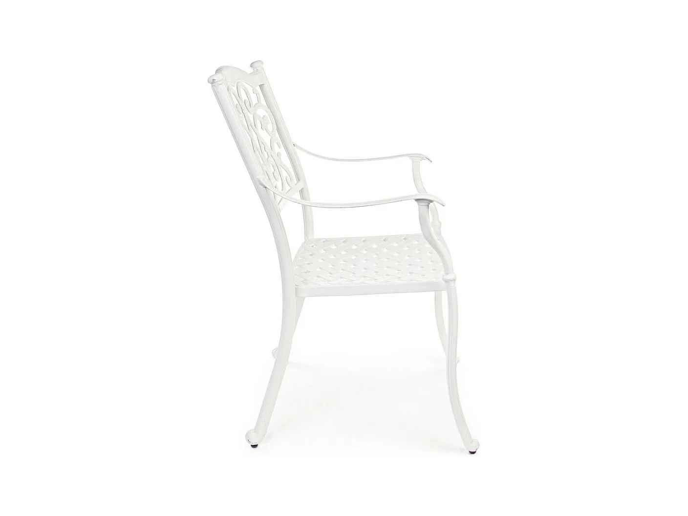 Juego de 4 sillas de aluminio blanco con reposabrazos - IVREA