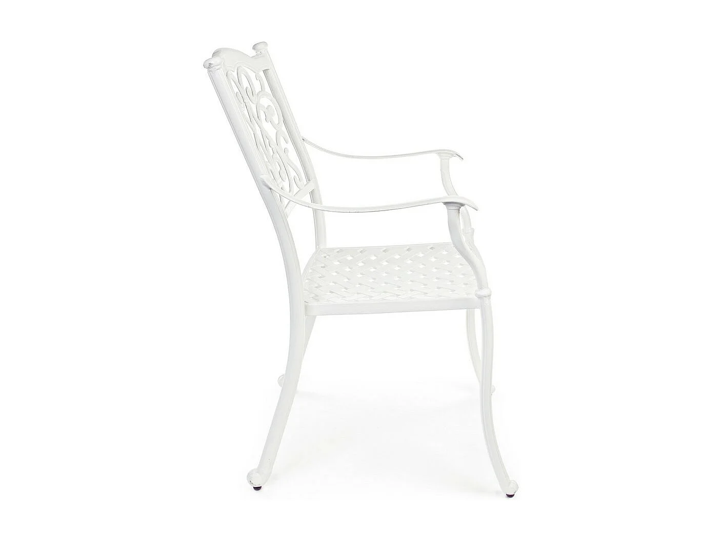 Lot de 4 chaises en aluminium blanc avec accoudoirs - IVREA