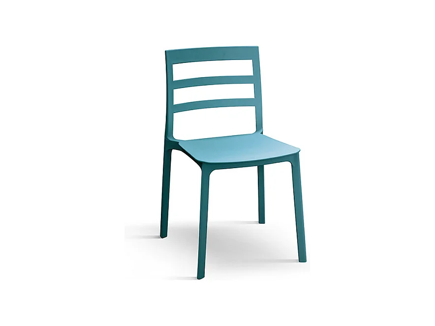 Lot de 4 chaises en polypropylène bleu - MALAGA