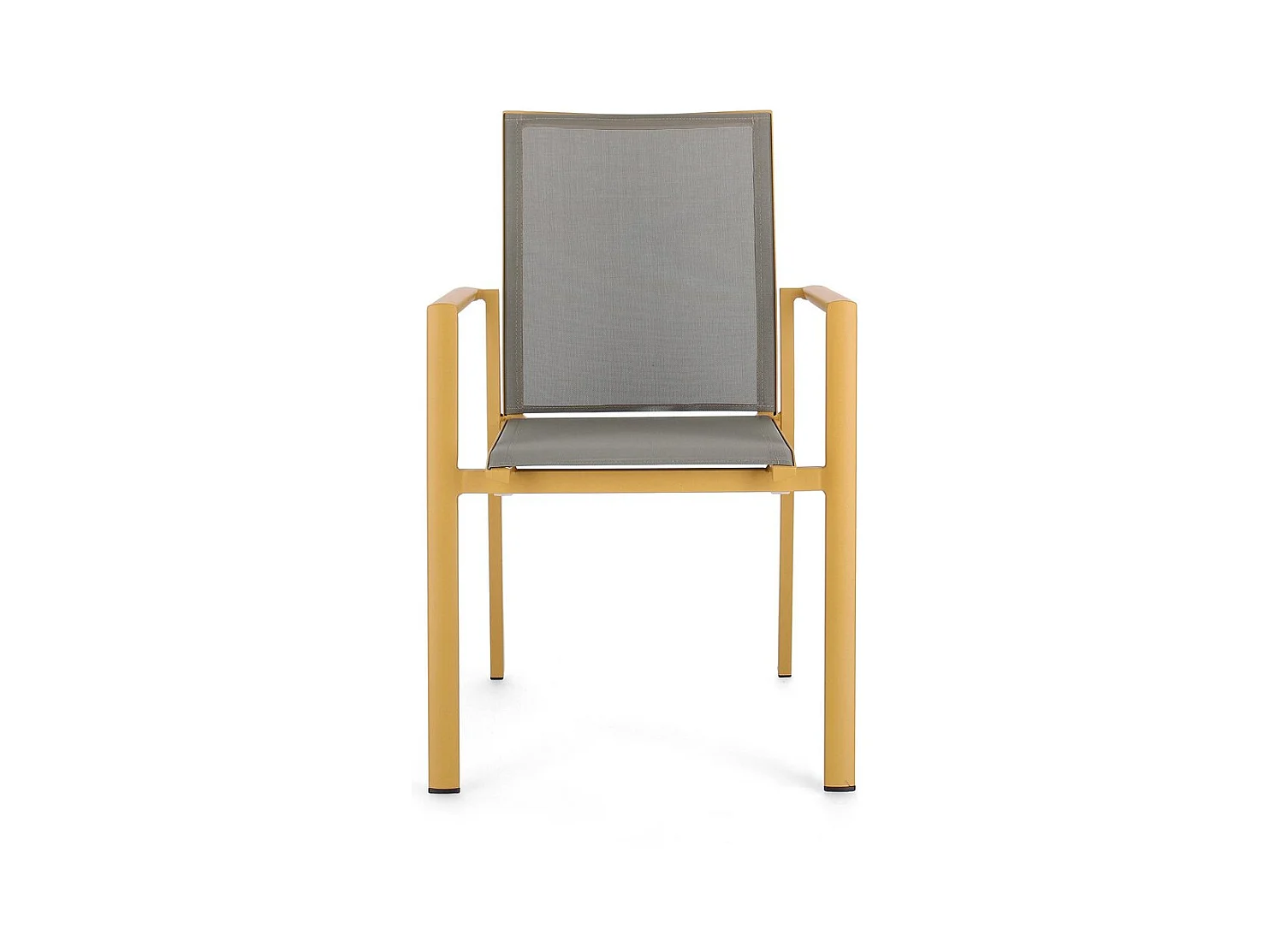 Satz von 4 Stühlen aus Textilen und senfgelbem Aluminium - KONNOR