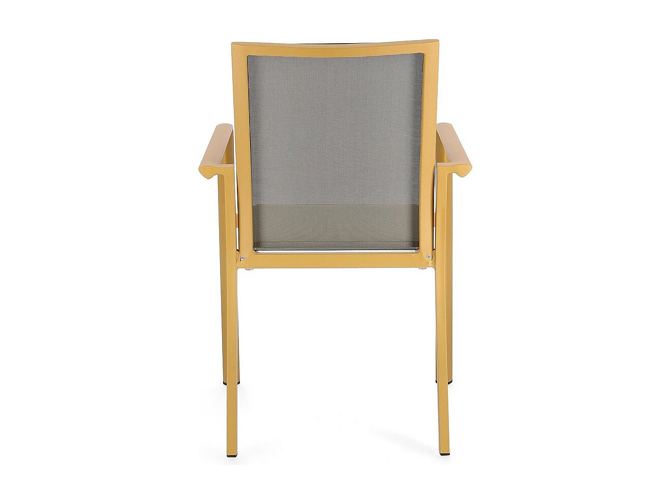 Conjunto de 4 cadeiras em alumínio textilene e amarelo mostarda - KONNOR