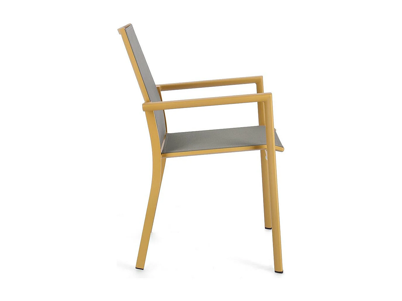 Conjunto de 4 cadeiras em alumínio textilene e amarelo mostarda - KONNOR