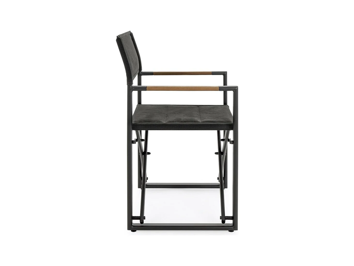 Set van 2 regisseursstoelen antraciet aluminium, grijs textilene, opvouwbaar - LAGUN