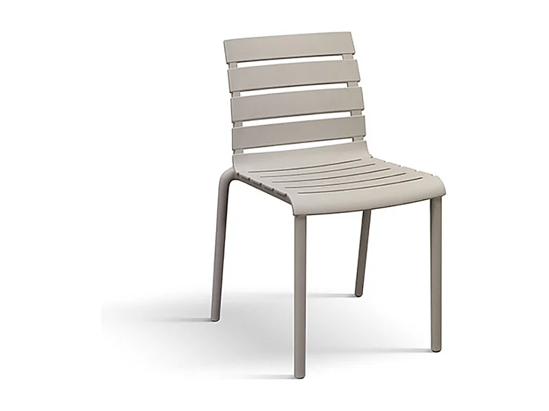 Lot de 6 chaises en polypropylène sable, empilables - GANDIA