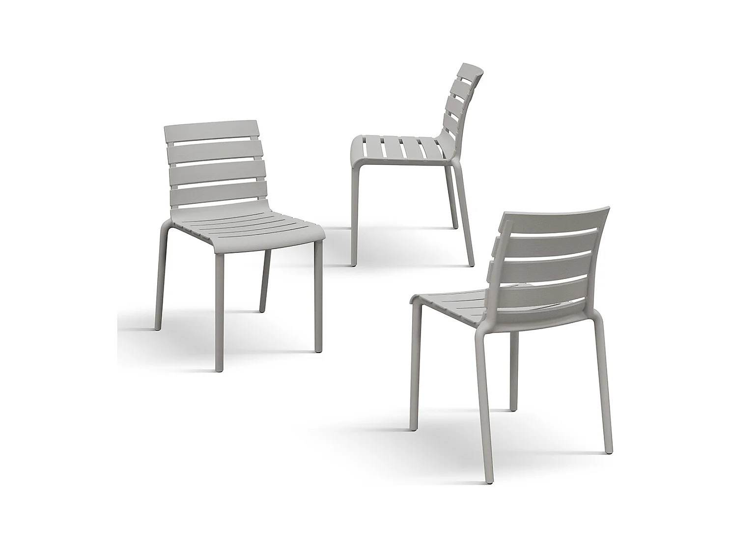 Zestaw 6 krzeseł z piaskowego polipropylenu, z możliwością sztaplowania - GANDIA