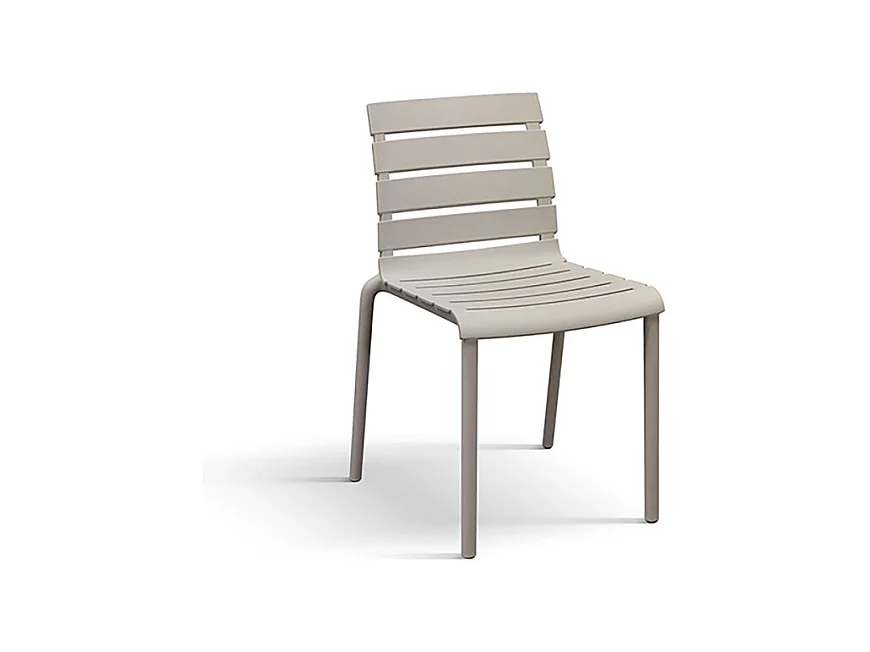 Lot de 6 chaises en polypropylène sable, empilables - GANDIA